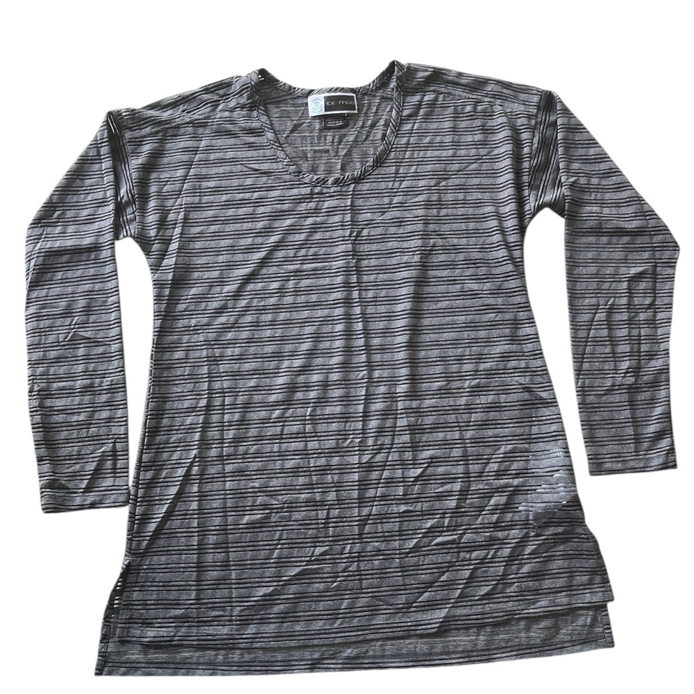 Exofficio Women’s Striped Sheer Long Sleeve Shades Gray Top Shirt XS ( 0 - 2 )